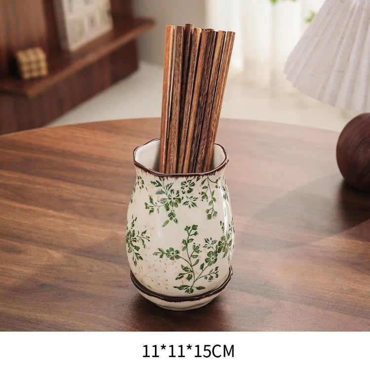 Vintage Floral Ceramic Tissue Box Decorative Napkin Holder for Living Room and Home Decor