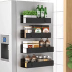 Magnetic Refrigerator Side Shelf Organizer for Spices & Kitchen Essentials