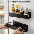 Magnetic Refrigerator Side Shelf Organizer for Spices & Kitchen Essentials