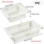 Stretchable Refrigerator Drawer Organizer – Pull-Out Fridge Storage Shelf for Food & Kitchen Essentials