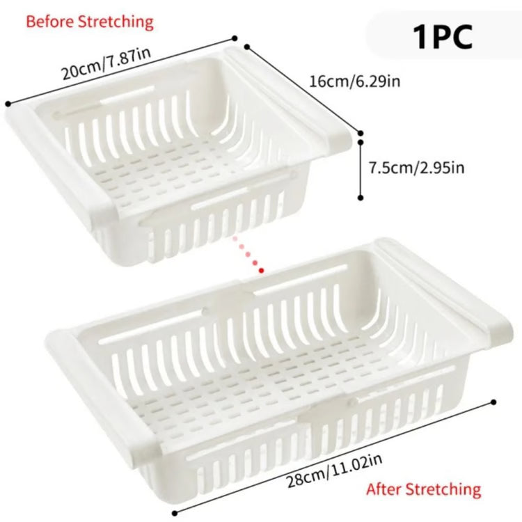 Stretchable Refrigerator Drawer Organizer – Pull-Out Fridge Storage Shelf for Food & Kitchen Essentials