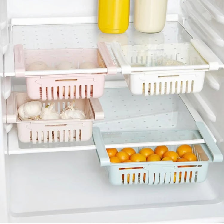 Stretchable Refrigerator Drawer Organizer – Pull-Out Fridge Storage Shelf for Food & Kitchen Essentials