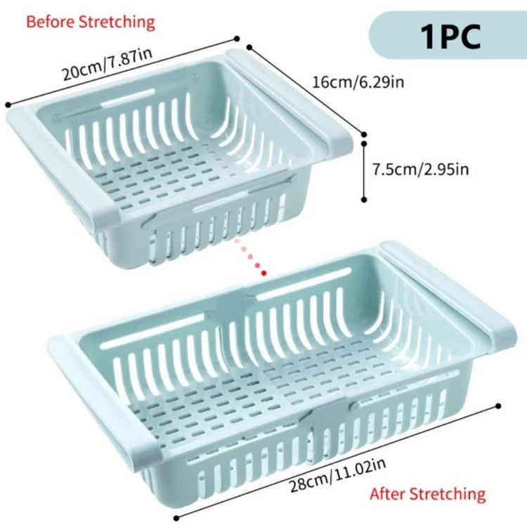 Stretchable Refrigerator Drawer Organizer – Pull-Out Fridge Storage Shelf for Food & Kitchen Essentials