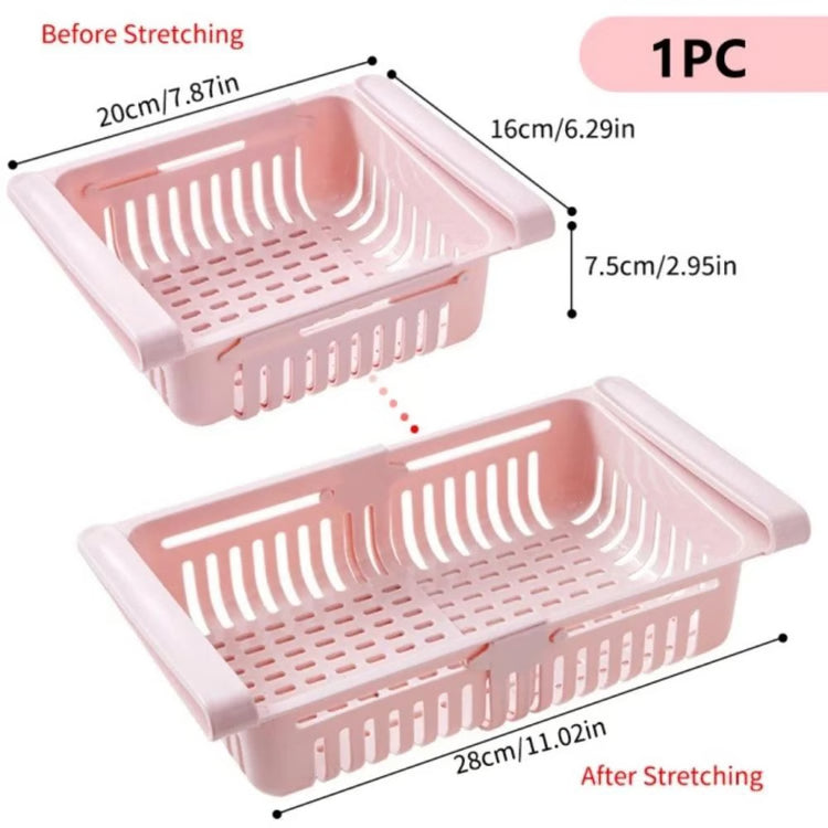 Stretchable Refrigerator Drawer Organizer – Pull-Out Fridge Storage Shelf for Food & Kitchen Essentials