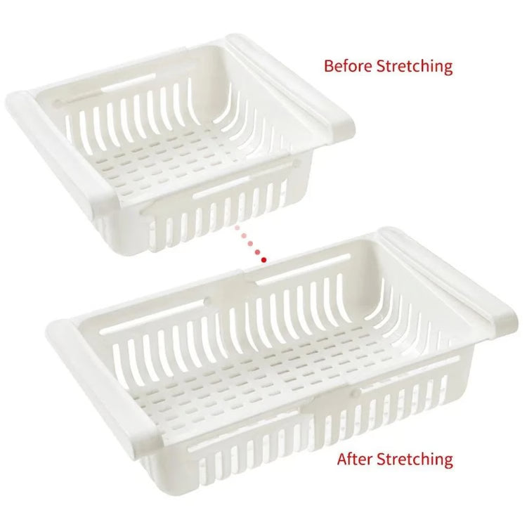 Stretchable Refrigerator Drawer Organizer – Pull-Out Fridge Storage Shelf for Food & Kitchen Essentials