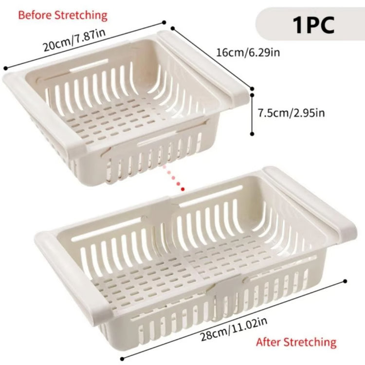 Stretchable Refrigerator Drawer Organizer – Pull-Out Fridge Storage Shelf for Food & Kitchen Essentials