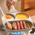 Non-Stick Aluminum Skillet, Multi-Section Compartment Egg Pancake Pan with Rust-Resistant Handle, Perfect for Kitchen