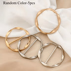 Adjustable Shirt Ring & Scarf Buckle Set (5-Pack) – Multipurpose Fashion Belt Accessories