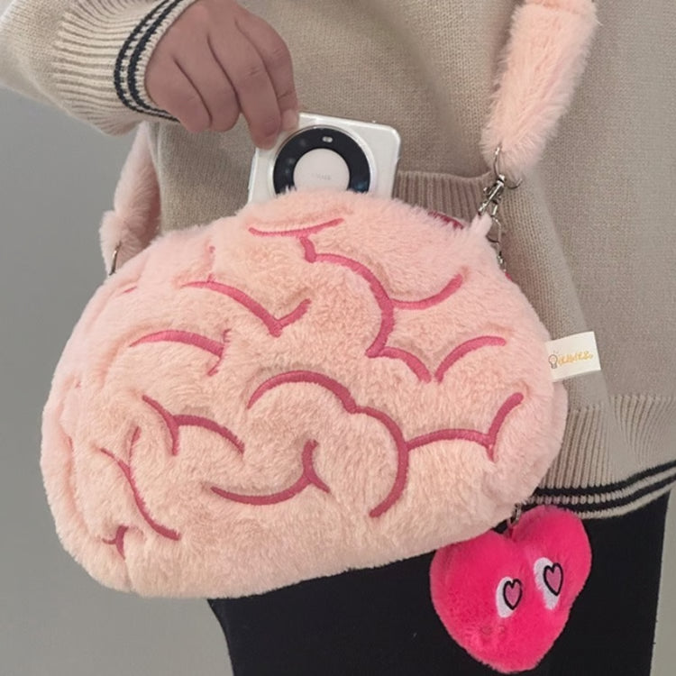 Pink Brain Plush Backpack Creative Human Organs Stuffed Plushie Toy for Home Decor & Gift
