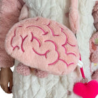 Pink Brain Plush Backpack Creative Human Organs Stuffed Plushie Toy for Home Decor & Gift