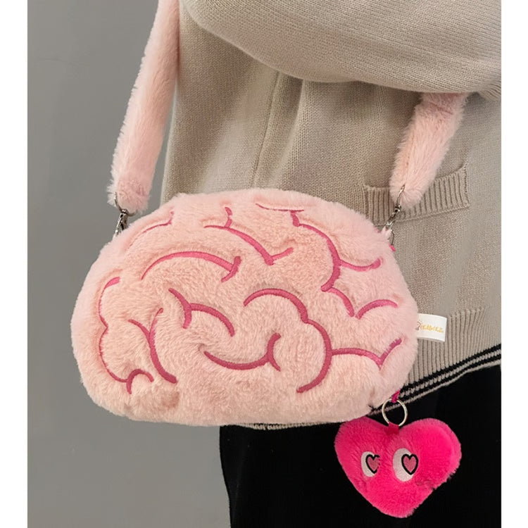 Pink Brain Plush Backpack Creative Human Organs Stuffed Plushie Toy for Home Decor & Gift