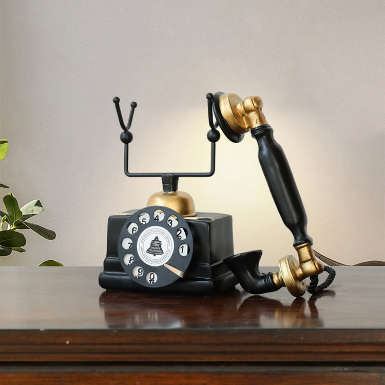Retro Telephone Ornament, Aged and Weathered Home Decor, Vintage Craft Item for Living Room