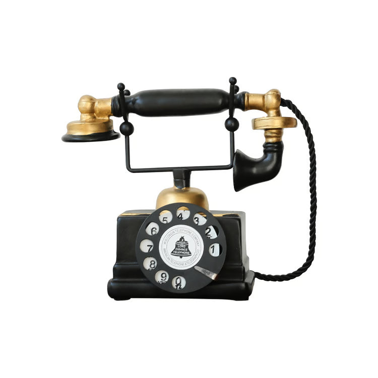 Retro Telephone Ornament, Aged and Weathered Home Decor, Vintage Craft Item for Living Room