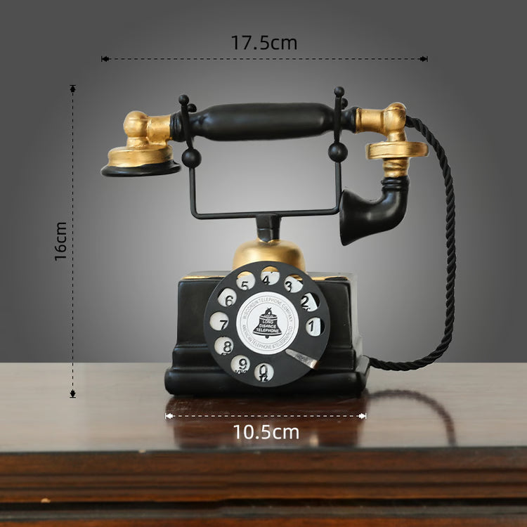 Retro Telephone Ornament, Aged and Weathered Home Decor, Vintage Craft Item for Living Room