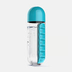 Plastic Water Bottle Combine with Medicine Box, Sports Water Cup Organizer for Pills