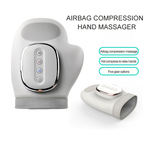 Carpal Tunnel Wrist Finger Massager, Electric Hand Massager, Airbag Compress, Portable Vibrating Kneading Gloves