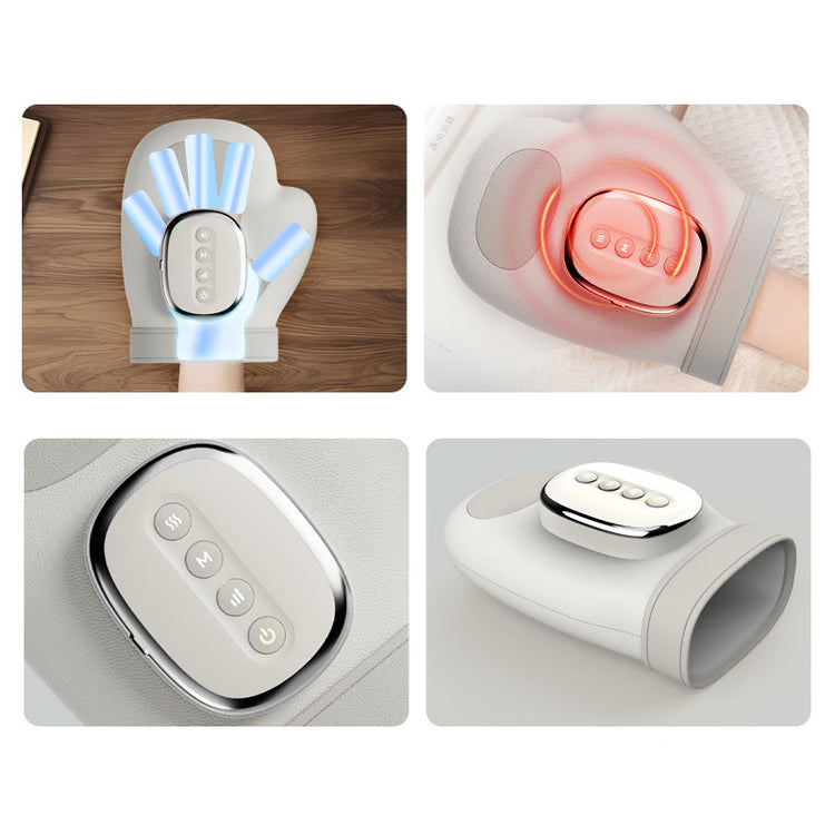 Carpal Tunnel Wrist Finger Massager, Electric Hand Massager, Airbag Compress, Portable Vibrating Kneading Gloves
