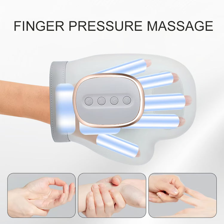 Carpal Tunnel Wrist Finger Massager, Electric Hand Massager, Airbag Compress, Portable Vibrating Kneading Gloves