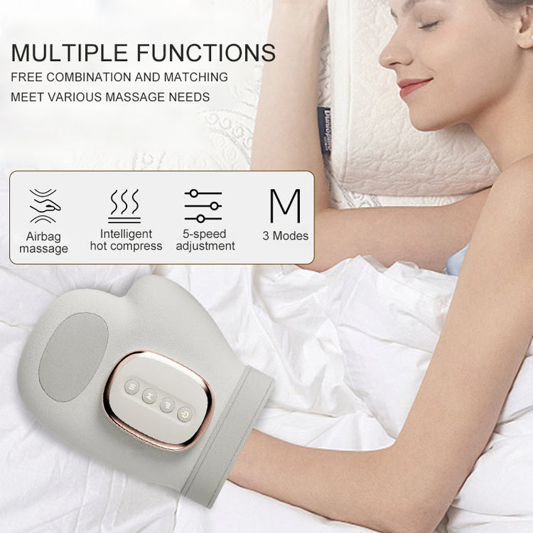 Carpal Tunnel Wrist Finger Massager, Electric Hand Massager, Airbag Compress, Portable Vibrating Kneading Gloves