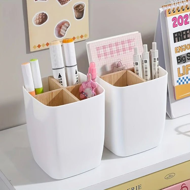 Bamboo Desk Organizer Storage Box
