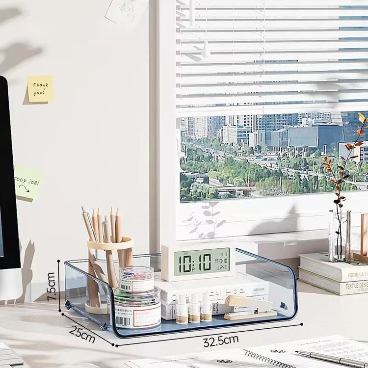 Transparent Stackable Desktop File Tray Large Capacity A4 Paper Organizer