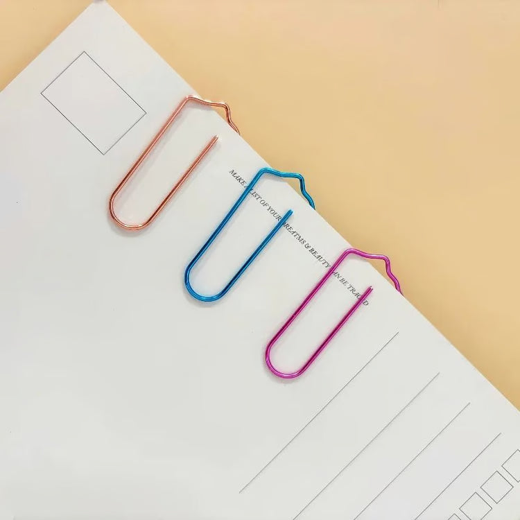 Rose Shaped Paper Clips Set – 12 Colorful Metal Clips for Office, School & Crafts