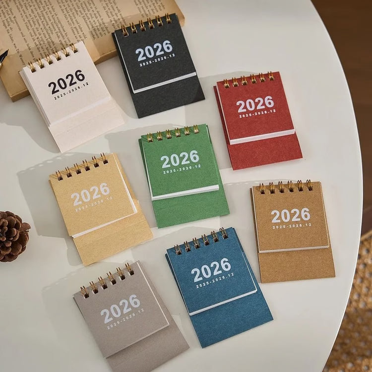 Mini Simple Desk Calendar Creative Coil Desktop Planner