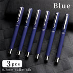 3-Piece Executive Frosted Ballpoint Pen Set – 0.7mm Titanium Steel Tip & Ultra-Smooth Neutral Ink for High-Performance W