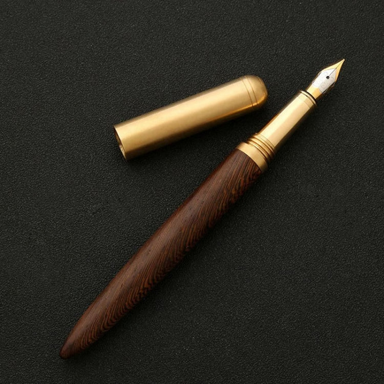 Handcrafted Rosewood and Bronze Fineline Fountain Pen