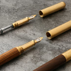 Handcrafted Rosewood and Bronze Fineline Fountain Pen