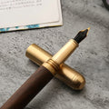 Handcrafted Rosewood and Bronze Fineline Fountain Pen