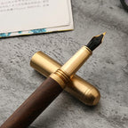 Handcrafted Rosewood and Bronze Fineline Fountain Pen