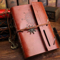 Vintage Leather Spiral Notebook Journal – Retro Traveler Diary with Refillable Pages