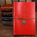 Vintage Leather Spiral Notebook Journal – Retro Traveler Diary with Refillable Pages