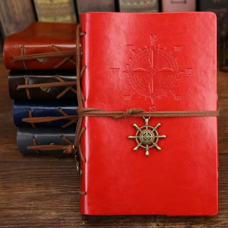 Vintage Leather Spiral Notebook Journal – Retro Traveler Diary with Refillable Pages