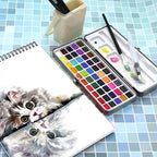 50-Color Watercolor Paint Set for Smooth Blending, Clean Washes, and Travel