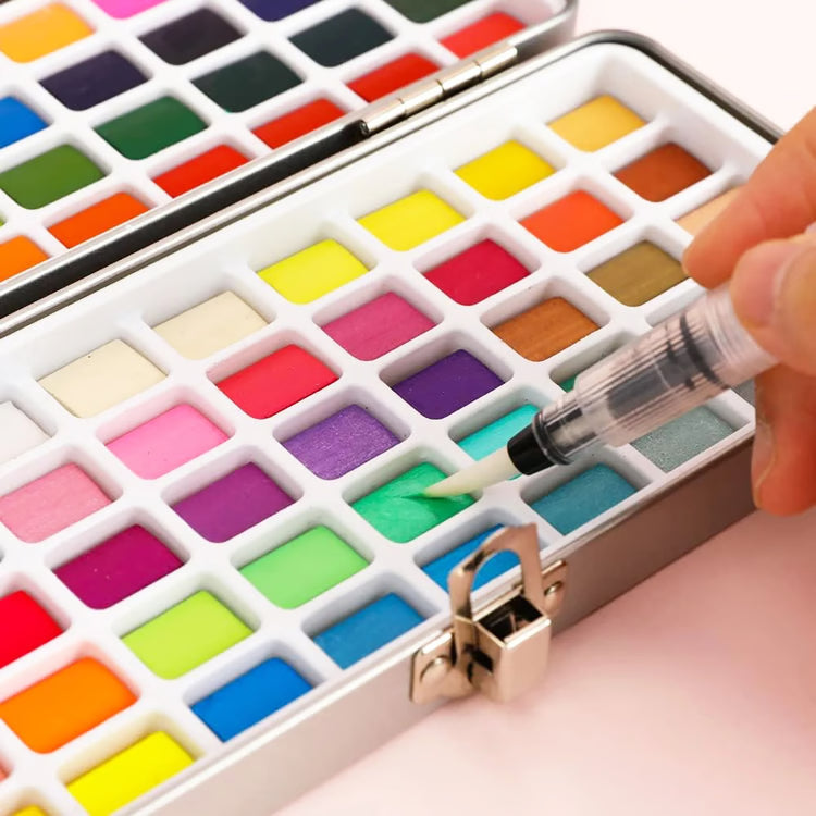 50-Color Watercolor Paint Set for Smooth Blending, Clean Washes, and Travel