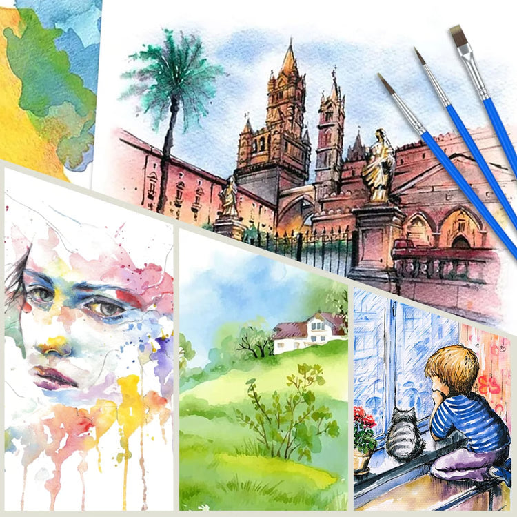 50-Color Watercolor Paint Set for Smooth Blending, Clean Washes, and Travel