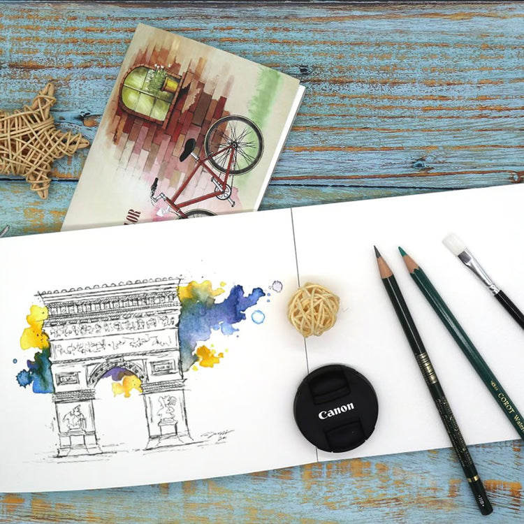 Watercolor Sketchbook Sheets for Beginner Drawing, Color Pencil Sketch, Painting Handbook Paper Art Supplies